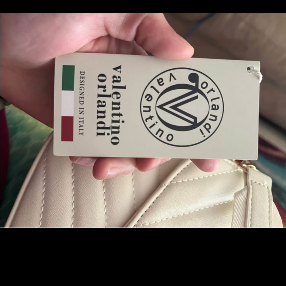 Valentino Orlandi Elegant Cream Shoulder Bag